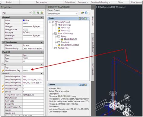 Setting the Line Number Tag in AutoCAD Plant3d