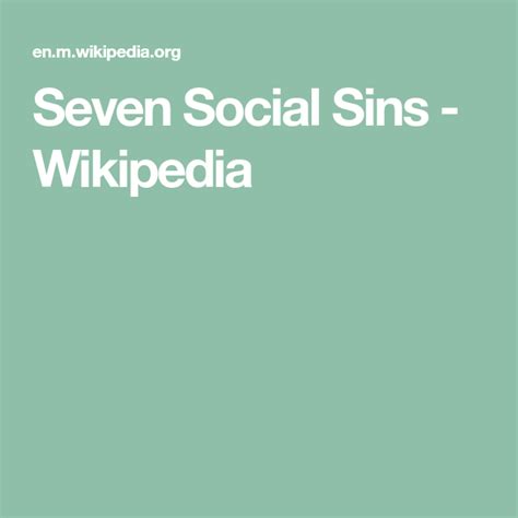 Seven Social Sins - Wikipedia