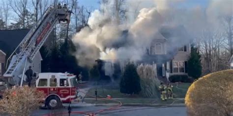 Seven people evacuated after massive house fire in Mooresville