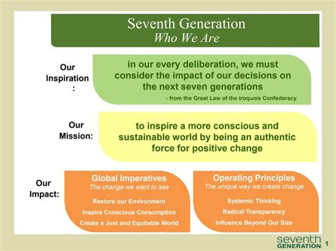 Seventh Generation Mission and Values