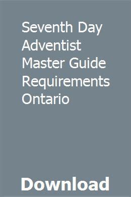 Seventh day adventist master guide requirements ontario. - Lille haandleksikon over nyopdagede maerkelige vaesener.
