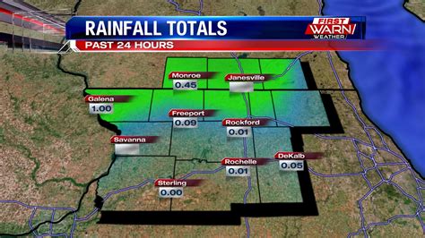 Several one- to two-inch rain totals since late Friday night