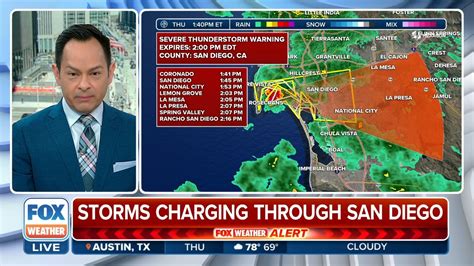 Severe thunderstorm warning issued for San Diego