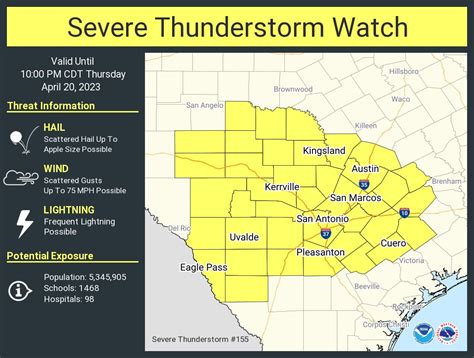 Severe thunderstorm watch for parts of the Hill Country