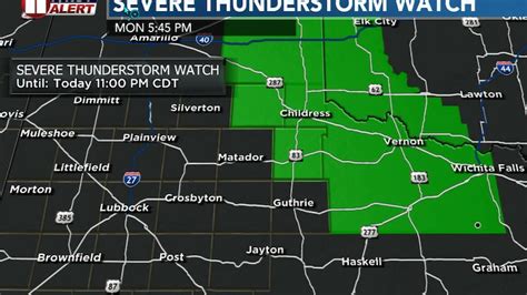 A severe thunderstorm watch is in effect until 10 p.m. Friday across parts of North Texas. Conditions were favorable for damaging winds and large hail.. 
