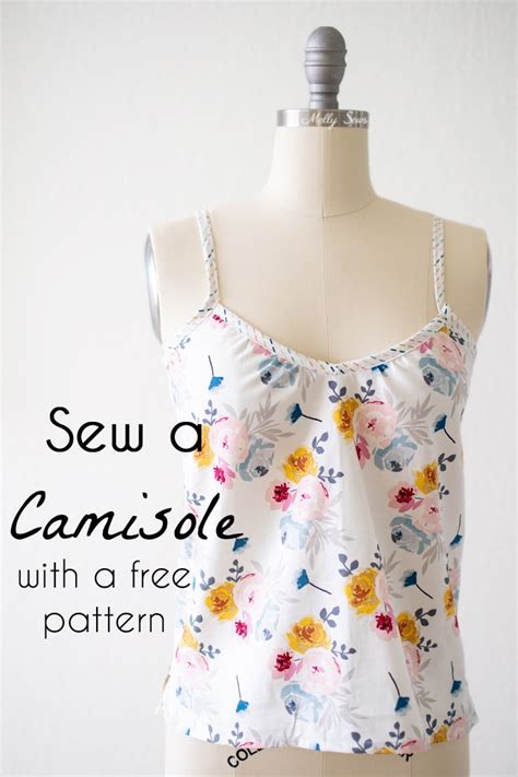 Sew a camisole summer tank top tutorial with free pattern by Melly