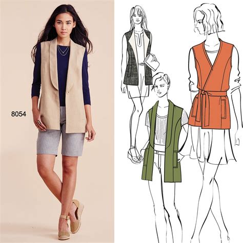 Sew a lined vest that comes in three different styles with Simplicity