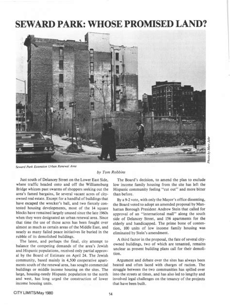 Seward Park City Limits May 1980 Issue