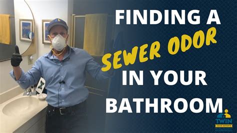 Sewer smell in bathroom. Solution: Remove the shower drain with a screwdriver. Then boil 5-10 quarts of water and let it cool to 150 degrees Fahrenheit before pouring down the drain. Then follow the water with 1 cup of white distilled vinegar and another 1/2 cup of baking soda. After 2 hours, pour a gallon of hot water down the drain. 