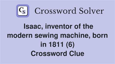 Sewing Machine Inventor. Crossword Clue