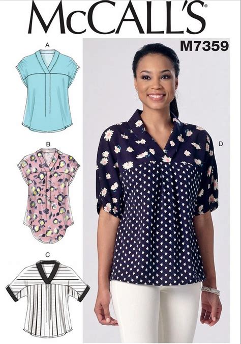 Sewing Pattern Easy Tops Pattern Pullover Blouse Pattern Etsy Women