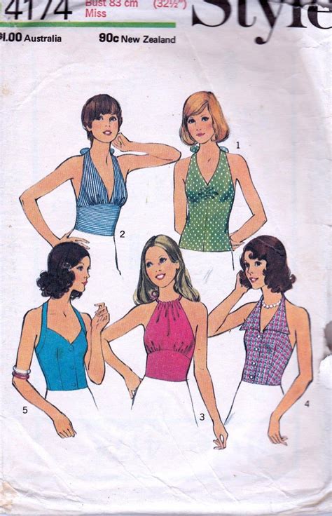 Sewing Pattern Halter Tops Pattern Vintage Halter Tops Etsy