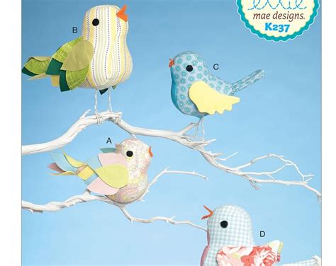 Sewing Pattern for Bird Decorations with Contrast Options Etsy Kwik