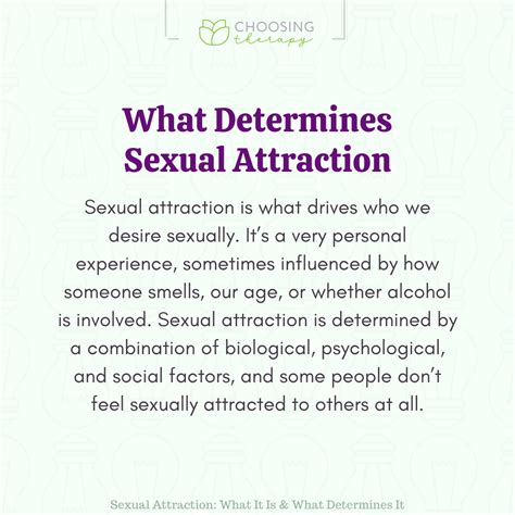 Sexual attraction. This stage is dominated by the physical act of sex, sexual gratification, and casual sex. Attraction. Your attention is directed toward your potential partner and spending time with that specific ... 