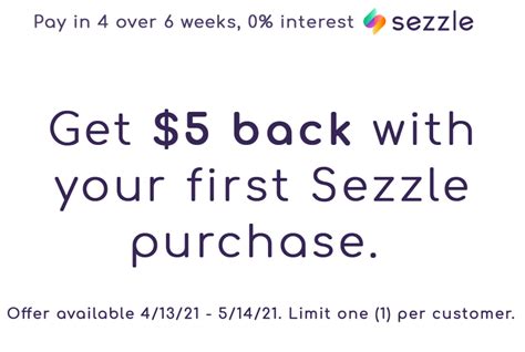 Sezzle coupon codes. Download the Sezzle App to shop now and pay later from anywhere you go. Why Sezzle is Better in the App. As a top rated Buy Now Pay Later app, you’ll have access to exclusive deals, manage payments, and Sezzle It in-store. Exclusive Deals. Don’t miss out on exclusive, limited-time, in-app only deals. 