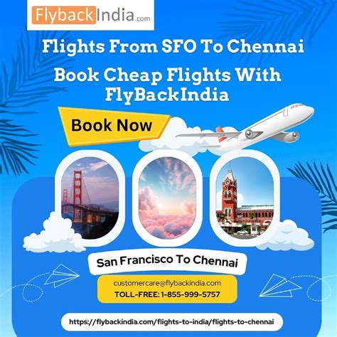 The cheapest flights to Chennai Intl. found within the past 7 days were $809 round trip and $464 one way. Prices and availability subject to change. Additional terms may apply. Tue, Aug 13 - Thu, Sep 19. SFO. San Francisco. MAA. Chennai. $809.. 