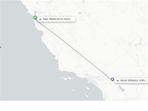 Sfo to palm springs. The total flight duration time from San Francisco (SFO) to Palm Springs (PSP) is typically 5 hours 24 minutes. This is the average non-stop flight time based upon historical flights for this route. During this period travelers can expect to fly about 449 miles, or 723 kilometers. 