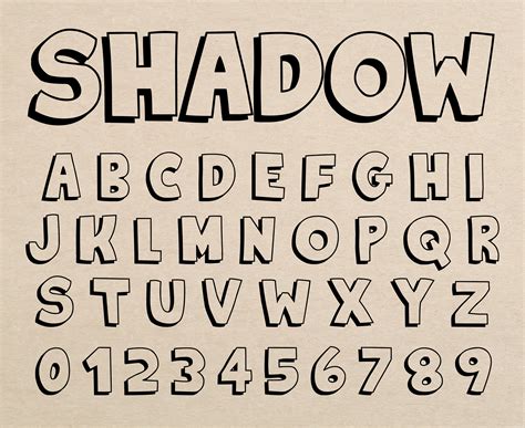Shadow Font Shadow Script Font Drop Shadow Font Letters With Shadow