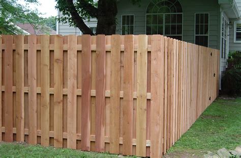 Shadow box fence. Fences are relatively fast and easy to stain, a pump cart works exceptionally well. An airless can sometimes make too much overspray from too ... 