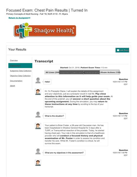 Shadow health focused exam chest pain documentation. .  <a href=https:/...
