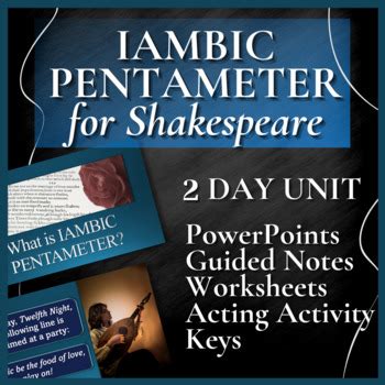 Shakespeare Iambic Pentameter Teaching Resources TPT