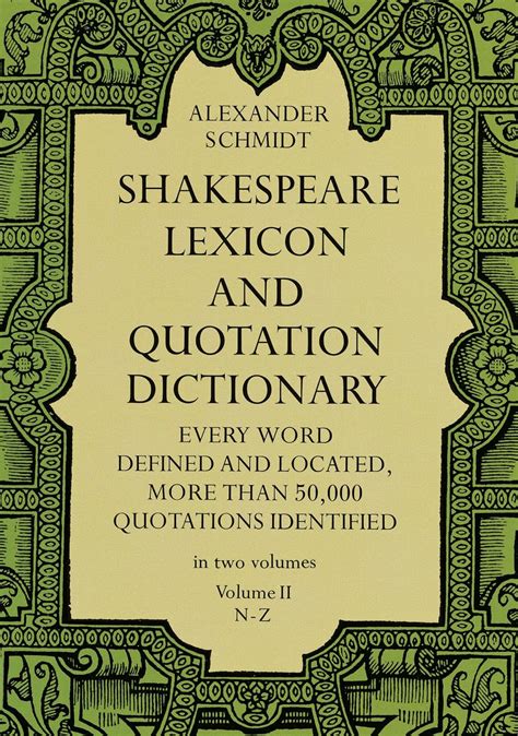 Download Shakespeare Lexicon And Quotation Dictionary Vol 2 By Alexander Schmidt