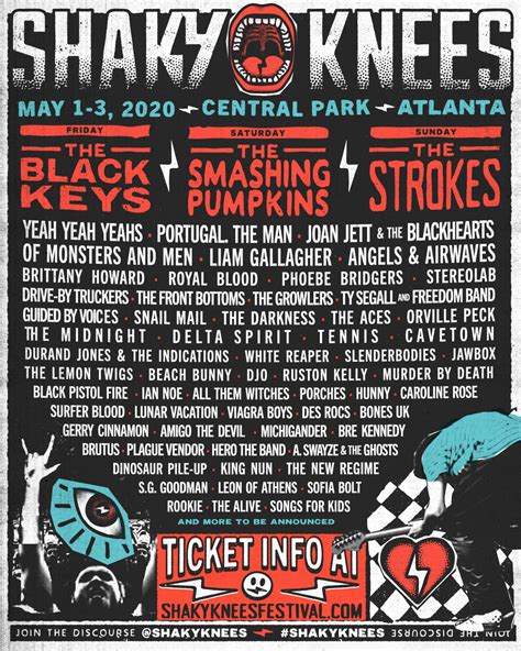 Shakey knees. Add time. May 13 2016. Iroquois Amphitheater Louisville, KY, USA. Add time. May 14 2016. Shaky Knees Music Festival 2016 This Setlist Atlanta, GA, USA. Add time. May 26 2016. Farm Bureau Insurance Lawn at White River State Park Indianapolis, IN, USA. 