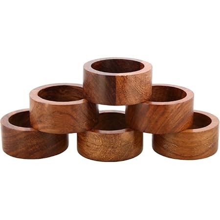 Shalinindia Handcrafted Table Dinner Decorations Wooden Napkin Rings ...