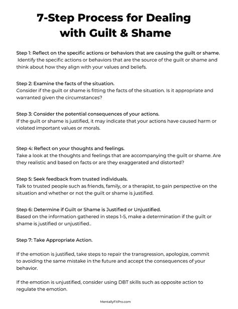 Shame Guilt Worksheet How to Know When Its Justified and What