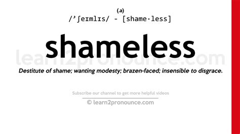 Shameless Definition & Meaning - Merriam-Webster