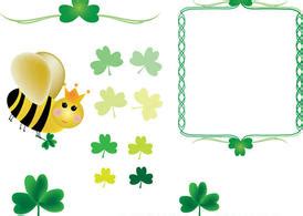 Shamrocks And Queen Bee Vector Download