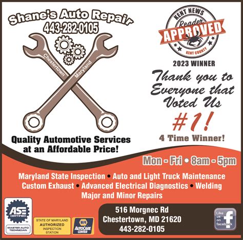 Shane’s Auto Repair - 516 Morgnec Rd, Chestertown, Maryland, US