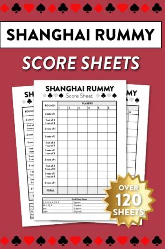 Shanghai Rummy Card Game Score Sheet