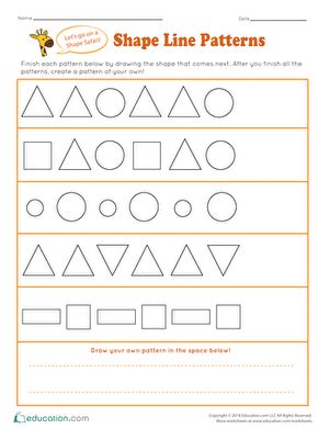 Shape Line Patterns Worksheet Education.com