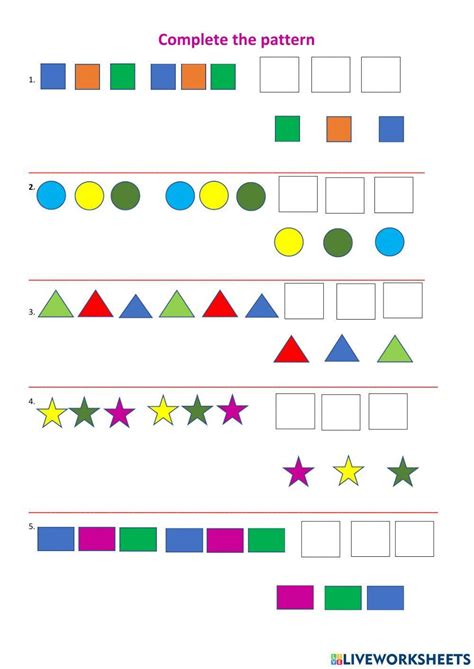 Shape Pattern worksheet Live Worksheets Worksheets Library