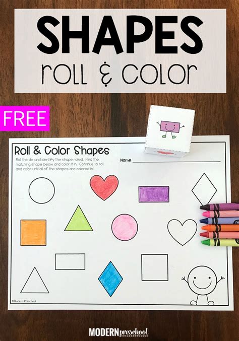 Shape Roll Color Math Activity