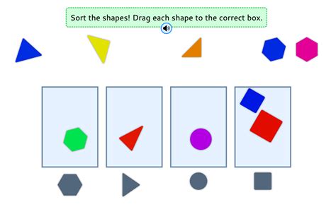 Shape Sorting Interactive Game KS1 Geometry Teaching Resources