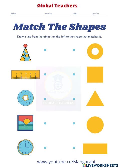 Shape interactive worksheet for grade 1