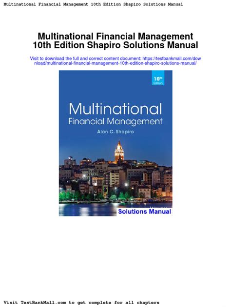 Shapiro solution manual multinational financial management chapter4. - Fox fluid mechanics solution manual 8th edition.