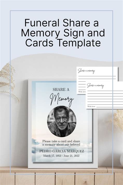 Share A Memory Sign And Cards Ready To Print Funeral Templates