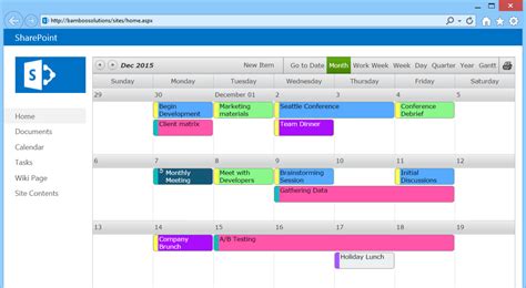 SharePoint Calendar Web Part Bamboo Solutions
