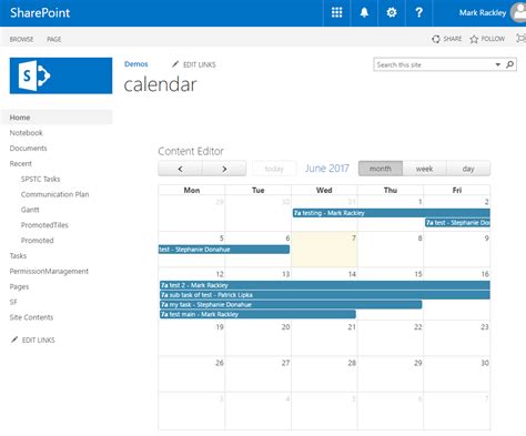 SharePoint Calendar doesn