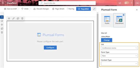 SharePoint Forms publishing with a web part — SharePoint forms
