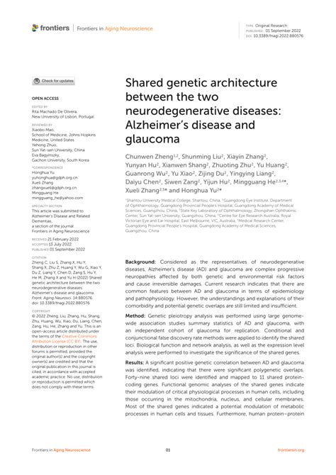 Shared genetic architecture between the two neurodegenerative