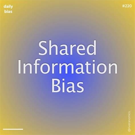 Shared information bias. If you want unbiased news, there’s only one TV news channel that will deliver that. Most news channels have an agenda based on their commercial relationships. TV news broadcasters like to frame stories so that the audience takes one side ov... 