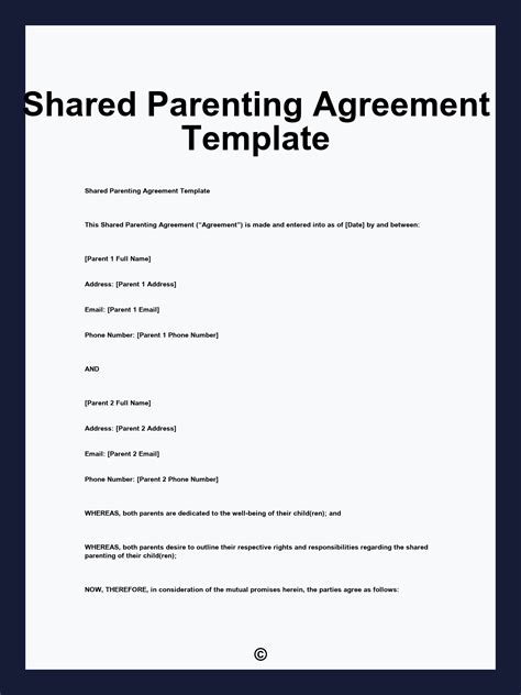 Shared parenting plan examples.  Successful shared parenting depends on significant planning...