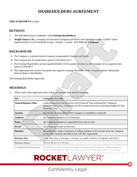 Shareholders Agreement - Low & Partners