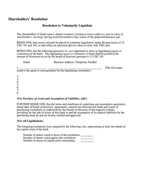 Shareholders Resolution Occ Home Page