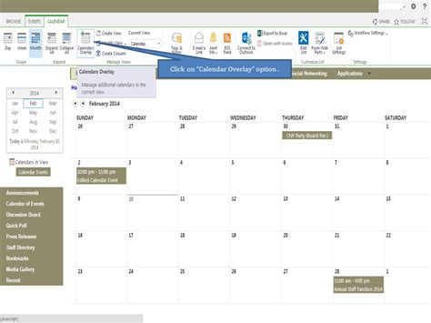 Sharepoint Calendar Overlay Customize and Print