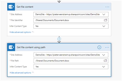 Sharepoint flow get file content file not found.  Example: Use &ldquo;Ge...